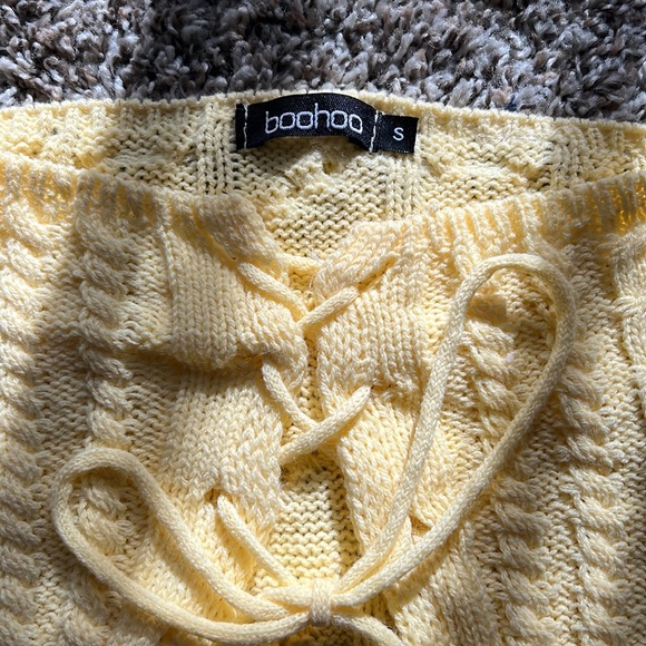 Boohoo Cable Knit Corset Style Strapless Top - Picture 4 of 4